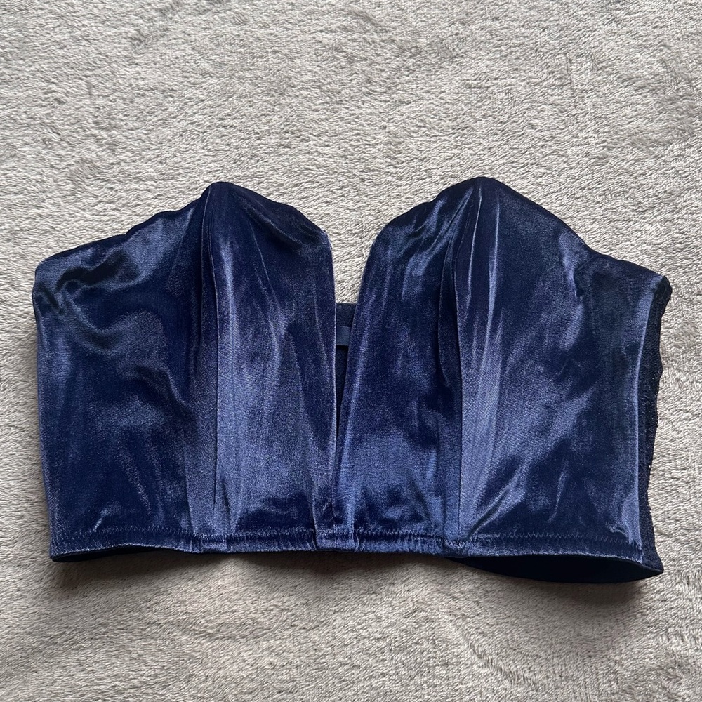 Victoria's Secret Bustier Corset Blue Velvet